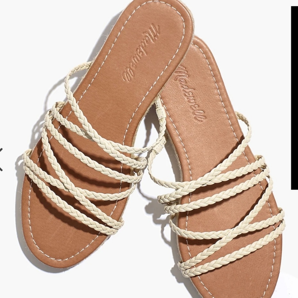New madewell the Kathryn espadrilleslide sandal in leather sz7.5